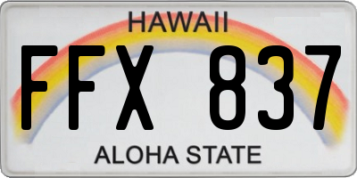 HI license plate FFX837