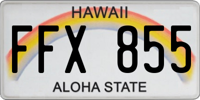 HI license plate FFX855