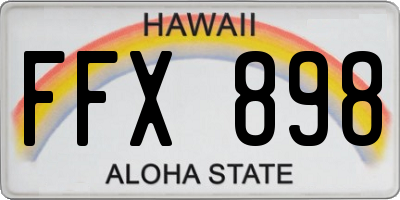 HI license plate FFX898