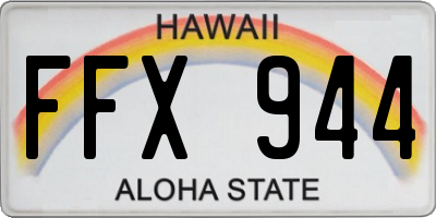 HI license plate FFX944