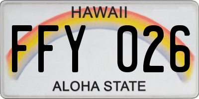 HI license plate FFY026