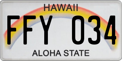 HI license plate FFY034
