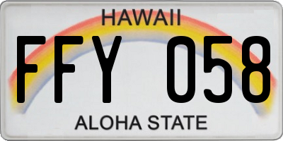HI license plate FFY058