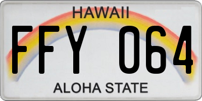 HI license plate FFY064