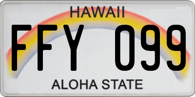 HI license plate FFY099