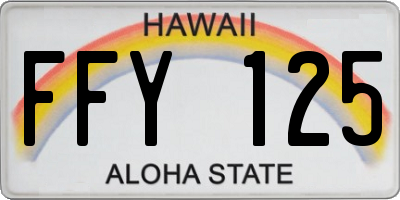 HI license plate FFY125