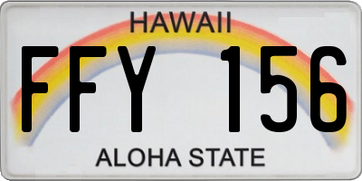 HI license plate FFY156