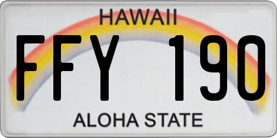 HI license plate FFY190