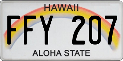 HI license plate FFY207
