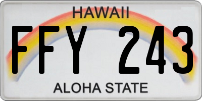 HI license plate FFY243