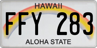 HI license plate FFY283