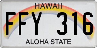 HI license plate FFY316
