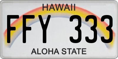 HI license plate FFY333