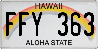 HI license plate FFY363