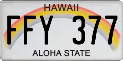 HI license plate FFY377