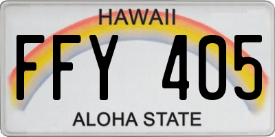 HI license plate FFY405