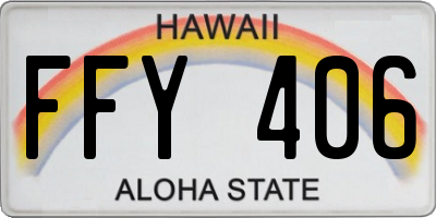 HI license plate FFY406