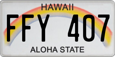 HI license plate FFY407