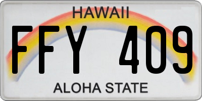 HI license plate FFY409