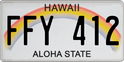 HI license plate FFY412
