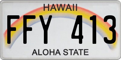 HI license plate FFY413
