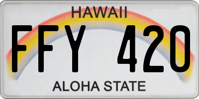HI license plate FFY420