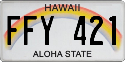 HI license plate FFY421