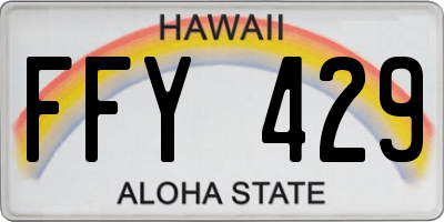 HI license plate FFY429