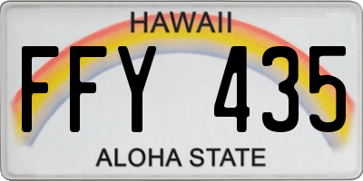 HI license plate FFY435