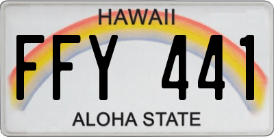 HI license plate FFY441