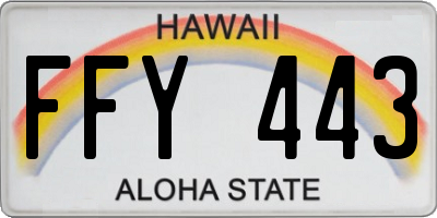 HI license plate FFY443
