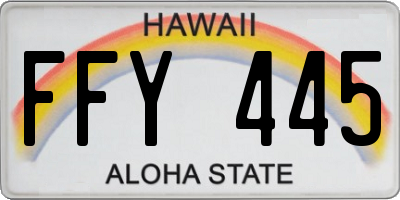 HI license plate FFY445