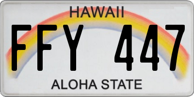 HI license plate FFY447