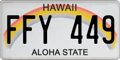 HI license plate FFY449