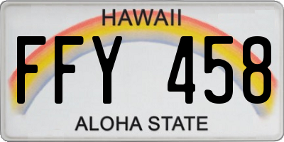 HI license plate FFY458