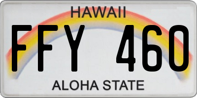 HI license plate FFY460
