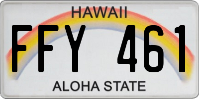 HI license plate FFY461