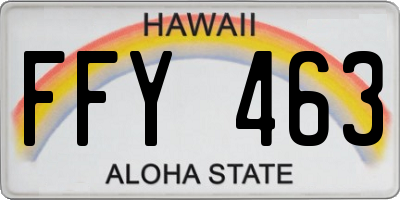 HI license plate FFY463