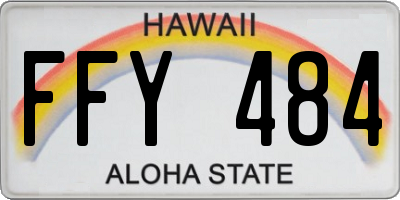 HI license plate FFY484