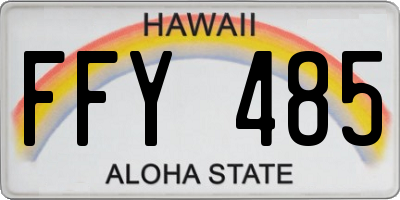 HI license plate FFY485