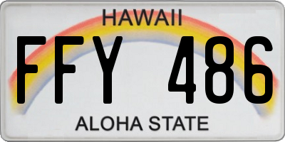 HI license plate FFY486