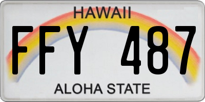 HI license plate FFY487