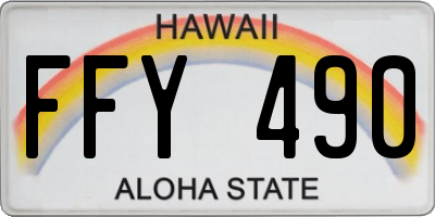 HI license plate FFY490