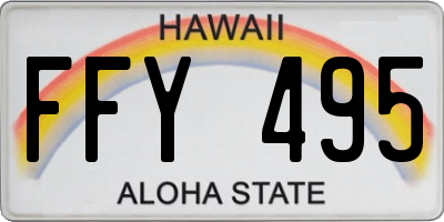 HI license plate FFY495