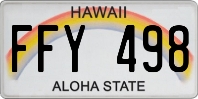 HI license plate FFY498