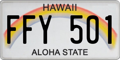 HI license plate FFY501