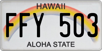 HI license plate FFY503