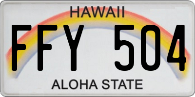 HI license plate FFY504