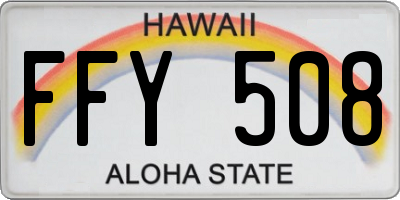 HI license plate FFY508