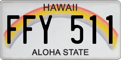 HI license plate FFY511